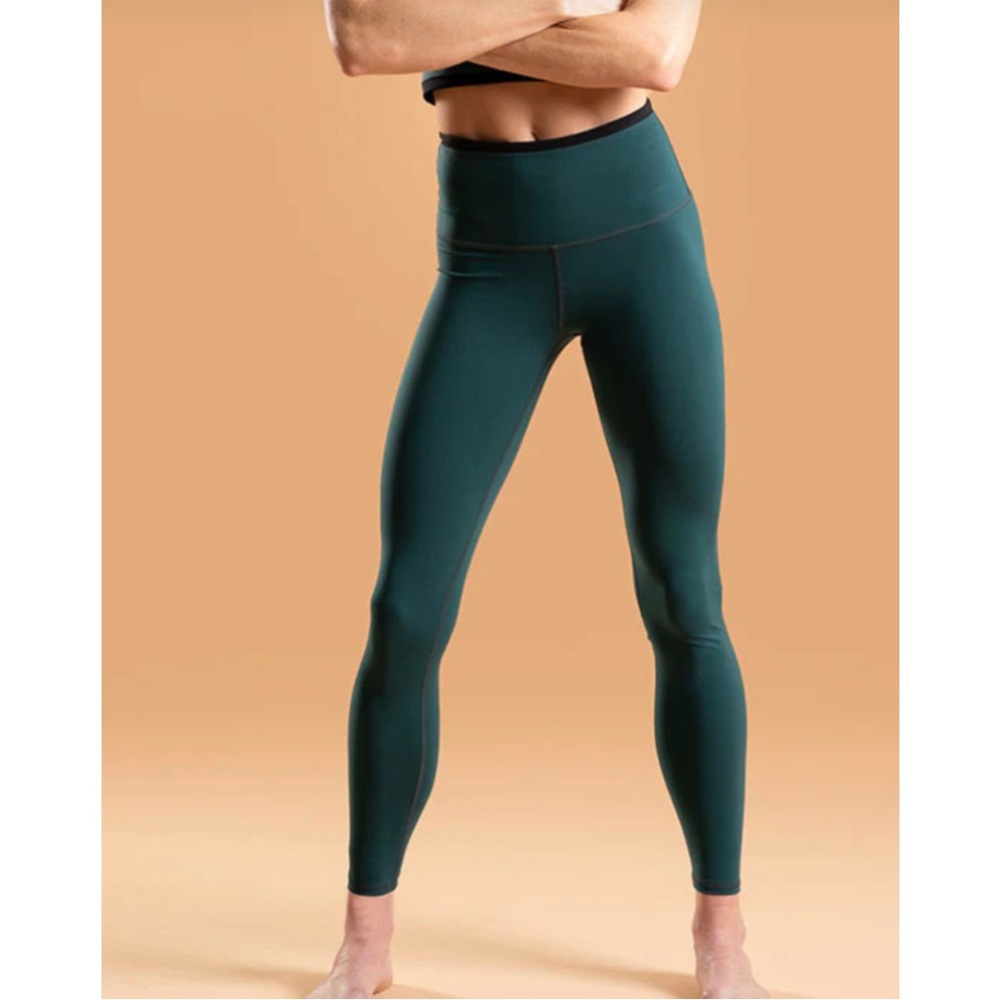 Elastique Athletics Lisse Tight 25" Leggings, Pine/Black Size Small